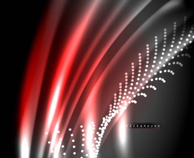 Neon parlayan techno hatları, yüksek teknoloji fütüristik arka plan şablonu kare şekilleri ile