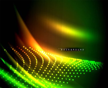 Neon parlayan techno hatları, yüksek teknoloji fütüristik arka plan şablonu kare şekilleri ile