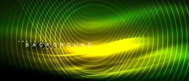 Neon parlayan çizgiler, sihirli enerji uzay ışığı konsepti, soyut arka plan duvar kağıdı tasarımı