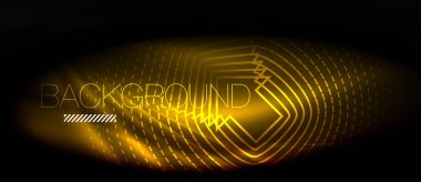 Neon parlayan dalga, sihirli enerji ve ışık arka plan. Duvar kağıdı şablonu, yüksek teknoloji gelecek kavramı