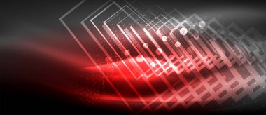 Neon parlayan dalga, sihirli enerji ve ışık arka plan. Duvar kağıdı şablonu, yüksek teknoloji gelecek kavramı