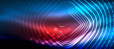 Neon parlayan dalga, sihirli enerji ve ışık arka plan. Duvar kağıdı şablonu, yüksek teknoloji gelecek kavramı