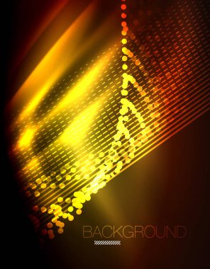 Yumuşak ışık efekti, parlak parlak neon koyu arka plan üzerinde düz çizgiler. Enerji Teknoloji fikir