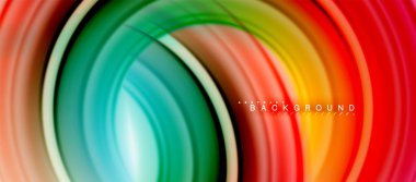 Gökkuşağı sıvı renkli arka plan - girdap ve daireler, bükülmüş sıvı renkler, renkli mermer veya plastik dalgalı doku zemin, çok renkli şablonu için iş veya teknoloji