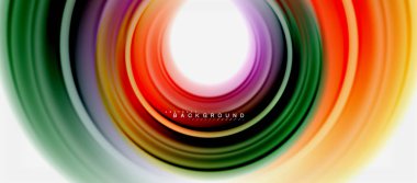 Gökkuşağı sıvı renkli arka plan - girdap ve daireler, bükülmüş sıvı renkler, renkli mermer veya plastik dalgalı doku zemin, çok renkli şablonu için iş veya teknoloji