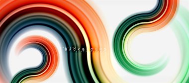 Gökkuşağı sıvı renkli arka plan - girdap ve daireler, bükülmüş sıvı renkler, renkli mermer veya plastik dalgalı doku zemin, çok renkli şablonu için iş veya teknoloji