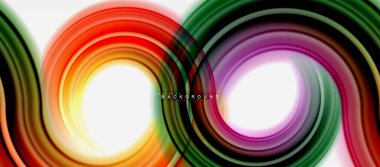 Gökkuşağı sıvı renkli arka plan - girdap ve daireler, bükülmüş sıvı renkler, renkli mermer veya plastik dalgalı doku zemin, çok renkli şablonu için iş veya teknoloji