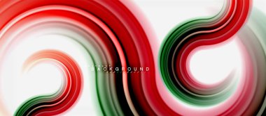 Gökkuşağı sıvı renkli arka plan - girdap ve daireler, bükülmüş sıvı renkler, renkli mermer veya plastik dalgalı doku zemin, çok renkli şablonu için iş veya teknoloji