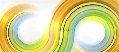 Gökkuşağı sıvı renkli arka plan - girdap ve daireler, bükülmüş sıvı renkler, renkli mermer veya plastik dalgalı doku zemin, çok renkli şablonu için iş veya teknoloji