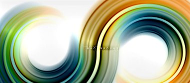 Gökkuşağı sıvı renkli arka plan - girdap ve daireler, bükülmüş sıvı renkler, renkli mermer veya plastik dalgalı doku zemin, çok renkli şablonu için iş veya teknoloji