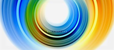 Gökkuşağı sıvı renkli arka plan - girdap ve daireler, bükülmüş sıvı renkler, renkli mermer veya plastik dalgalı doku zemin, çok renkli şablonu için iş veya teknoloji