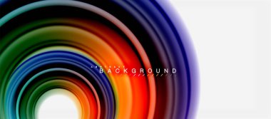 Gökkuşağı sıvı renkli arka plan - girdap ve daireler, bükülmüş sıvı renkler, renkli mermer veya plastik dalgalı doku zemin, çok renkli şablonu için iş veya teknoloji