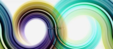 Gökkuşağı sıvı renkli arka plan - girdap ve daireler, bükülmüş sıvı renkler, renkli mermer veya plastik dalgalı doku zemin, çok renkli şablonu için iş veya teknoloji