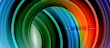Gökkuşağı sıvı renkli arka plan - girdap ve daireler, bükülmüş sıvı renkler, renkli mermer veya plastik dalgalı doku zemin, çok renkli şablonu için iş veya teknoloji