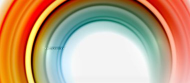 Gökkuşağı sıvı renkli arka plan - girdap ve daireler, bükülmüş sıvı renkler, renkli mermer veya plastik dalgalı doku zemin, çok renkli şablonu için iş veya teknoloji