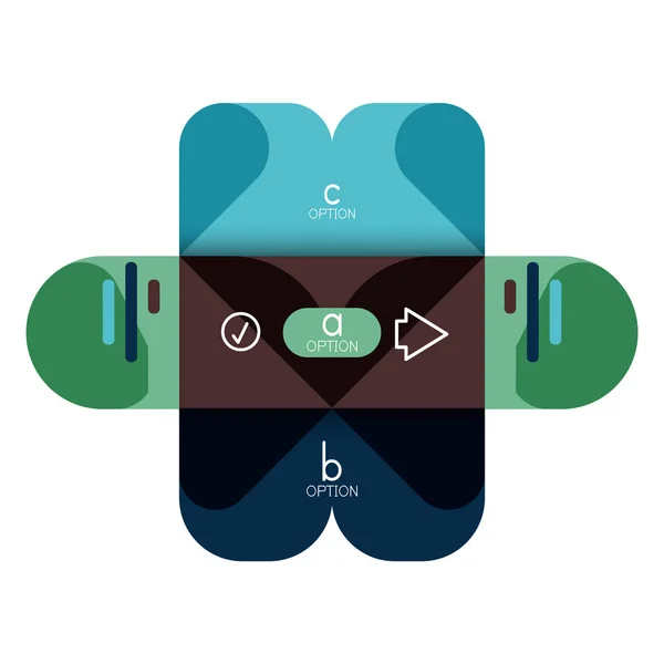 Infografik Option und Schritt für Schritt in abgerundeten Quadraten, Element von Diagramm, Diagramm, Diagramm mit Optionen, Teilen, Prozessen — Stockvektor