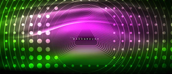 Neon parlayan çizgiler, sihirli enerji uzay ışığı konsepti, soyut arka plan duvar kağıdı tasarımı