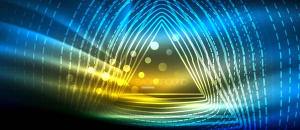 Neon parlayan dalga, sihirli enerji ve ışık arka plan. Duvar kağıdı şablonu, yüksek teknoloji gelecek kavramı