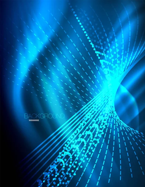 Yumuşak ışık efekti, parlak parlak neon koyu arka plan üzerinde düz çizgiler. Enerji Teknoloji fikir