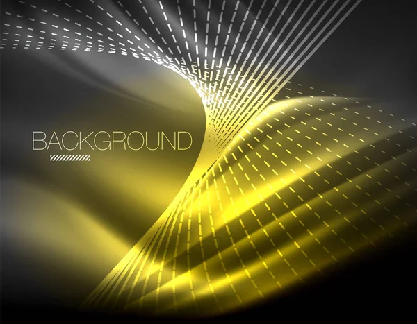 Yumuşak ışık efekti, parlak parlak neon koyu arka plan üzerinde düz çizgiler. Enerji Teknoloji fikir