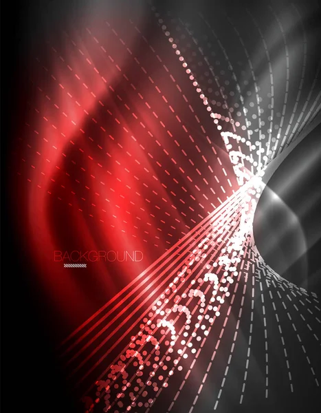 Yumuşak ışık efekti, parlak parlak neon koyu arka plan üzerinde düz çizgiler. Enerji Teknoloji fikir