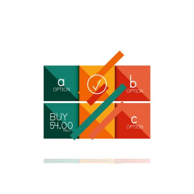 Kare seçeneğinin Infographic afiş. Bilgi ve veri görselleştirme, geometrik tasarım