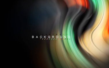 Sıvı sıvı renkler tasarım, renkli mermer veya plastik dalgalı doku arka plan, siyah, iş veya teknoloji sunu veya web broşür için parlak renkli öğeleri kapak tasarımı, duvar kağıdı