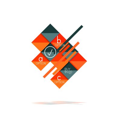 Kare seçeneğinin Infographic afiş. Bilgi ve veri görselleştirme, geometrik tasarım