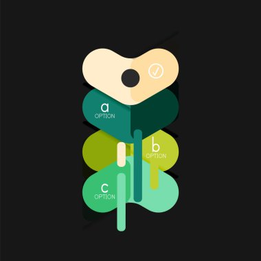 Düz tasarım geometrik infographics, ok şekli vektör etiket veya etiket, Fiyat etiketleri, promosyon rozet, simgesi tasarım, kağıt tarzı düzeni verileri grafik görselleştirme adım adım süreci için için teklif