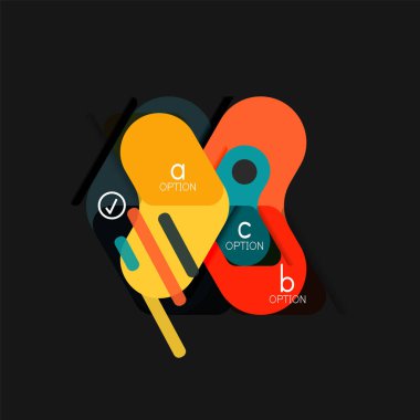 Düz tasarım geometrik infographics, ok şekli vektör etiket veya etiket, Fiyat etiketleri, promosyon rozet, simgesi tasarım, kağıt tarzı düzeni verileri grafik görselleştirme adım adım süreci için için teklif