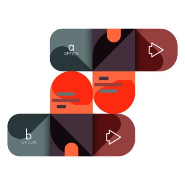 Infographics seçeneği ve adım adım içinde yuvarlak kareler, grafik, grafik, diyagram seçenekleri, parçalar, süreçleri ile unsuru