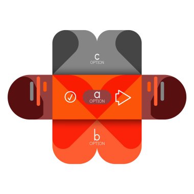 Infographics seçeneği ve adım adım içinde yuvarlak kareler, grafik, grafik, diyagram seçenekleri, parçalar, süreçleri ile unsuru