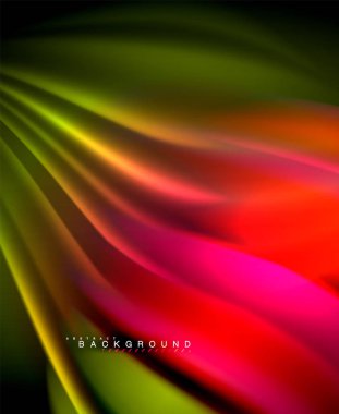 Neon holografik sıvı renkli dalga web, duvar kağıdı, desen, doku ve arka plan için