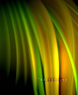 Neon parlayan dalga, sihirli enerji ve ışık arka plan. Vektör duvar kağıdı şablonu