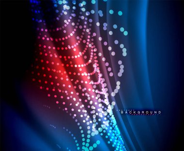 Neon parlayan techno hatları, yüksek teknoloji fütüristik arka plan şablonu kare şekilleri ile