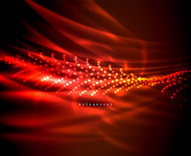 Neon parlayan techno hatları, yüksek teknoloji fütüristik arka plan şablonu kare şekilleri ile