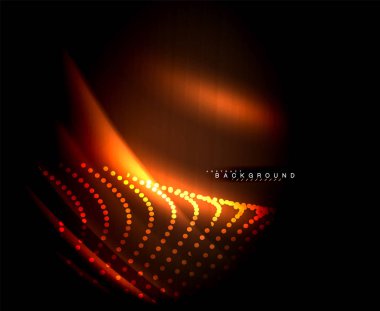 Neon parlayan techno hatları, yüksek teknoloji fütüristik arka plan şablonu kare şekilleri ile