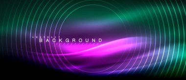 Neon parlayan çizgiler, sihirli enerji uzay ışığı konsepti, soyut arka plan duvar kağıdı tasarımı