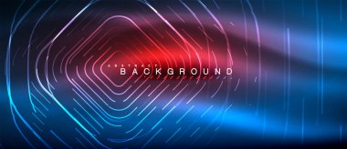 Neon parlayan çizgiler, sihirli enerji uzay ışığı konsepti, soyut arka plan duvar kağıdı tasarımı