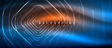 Neon parlayan çizgiler, sihirli enerji uzay ışığı konsepti, soyut arka plan duvar kağıdı tasarımı