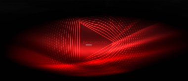 Neon parlayan dalga, sihirli enerji ve ışık arka plan. Duvar kağıdı şablonu, yüksek teknoloji gelecek kavramı