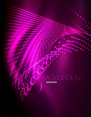 Yumuşak ışık efekti, parlak parlak neon koyu arka plan üzerinde düz çizgiler. Enerji Teknoloji fikir