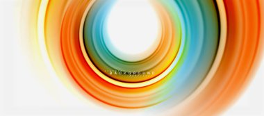 Gökkuşağı sıvı renkli arka plan - girdap ve daireler, bükülmüş sıvı renkler, renkli mermer veya plastik dalgalı doku zemin, çok renkli şablonu için iş veya teknoloji