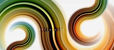 Gökkuşağı sıvı renkli arka plan - girdap ve daireler, bükülmüş sıvı renkler, renkli mermer veya plastik dalgalı doku zemin, çok renkli şablonu için iş veya teknoloji