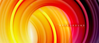 Gökkuşağı sıvı renkli arka plan - girdap ve daireler, bükülmüş sıvı renkler, renkli mermer veya plastik dalgalı doku zemin, çok renkli şablonu için iş veya teknoloji