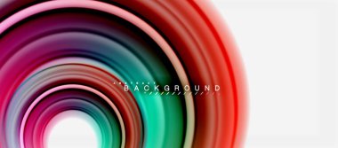 Gökkuşağı sıvı renkli arka plan - girdap ve daireler, bükülmüş sıvı renkler, renkli mermer veya plastik dalgalı doku zemin, çok renkli şablonu için iş veya teknoloji