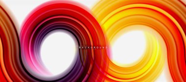 Gökkuşağı sıvı renkli arka plan - girdap ve daireler, bükülmüş sıvı renkler, renkli mermer veya plastik dalgalı doku zemin, çok renkli şablonu için iş veya teknoloji