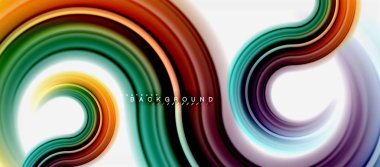 Gökkuşağı sıvı renkli arka plan - girdap ve daireler, bükülmüş sıvı renkler, renkli mermer veya plastik dalgalı doku zemin, çok renkli şablonu için iş veya teknoloji