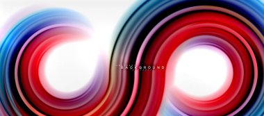 Gökkuşağı sıvı renkli arka plan - girdap ve daireler, bükülmüş sıvı renkler, renkli mermer veya plastik dalgalı doku zemin, çok renkli şablonu için iş veya teknoloji