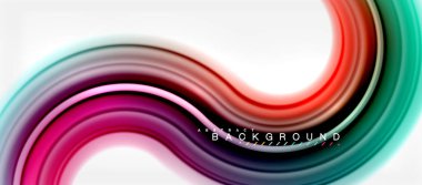 Gökkuşağı sıvı renkli arka plan - girdap ve daireler, bükülmüş sıvı renkler, renkli mermer veya plastik dalgalı doku zemin, çok renkli şablonu için iş veya teknoloji
